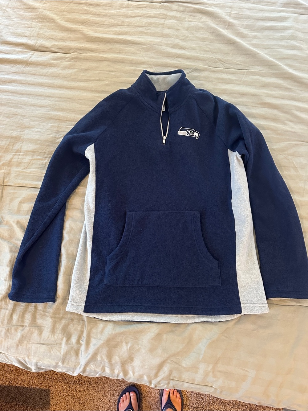 NFL Navy and Gray Seahawks Half-Zip Pullover